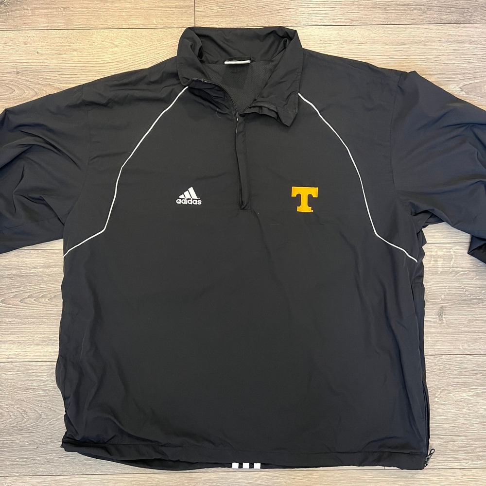 Adidas Tennessee Volunteers Pullover Windbreaker Jacket Mens Large Zipper Pocket